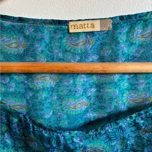 Matta Teal and Purple Paisley Blouse